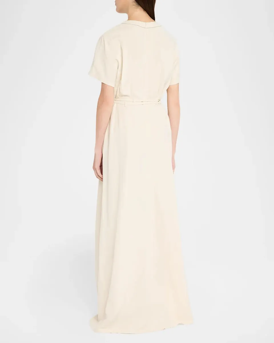 Brunello Cucinelli Fluid Linen Twill Belted Maxi Dress | Thumbnail 3 Brunello Cucinelli Fluid Linen Twill Belted Maxi Dress | Thumbnail 3