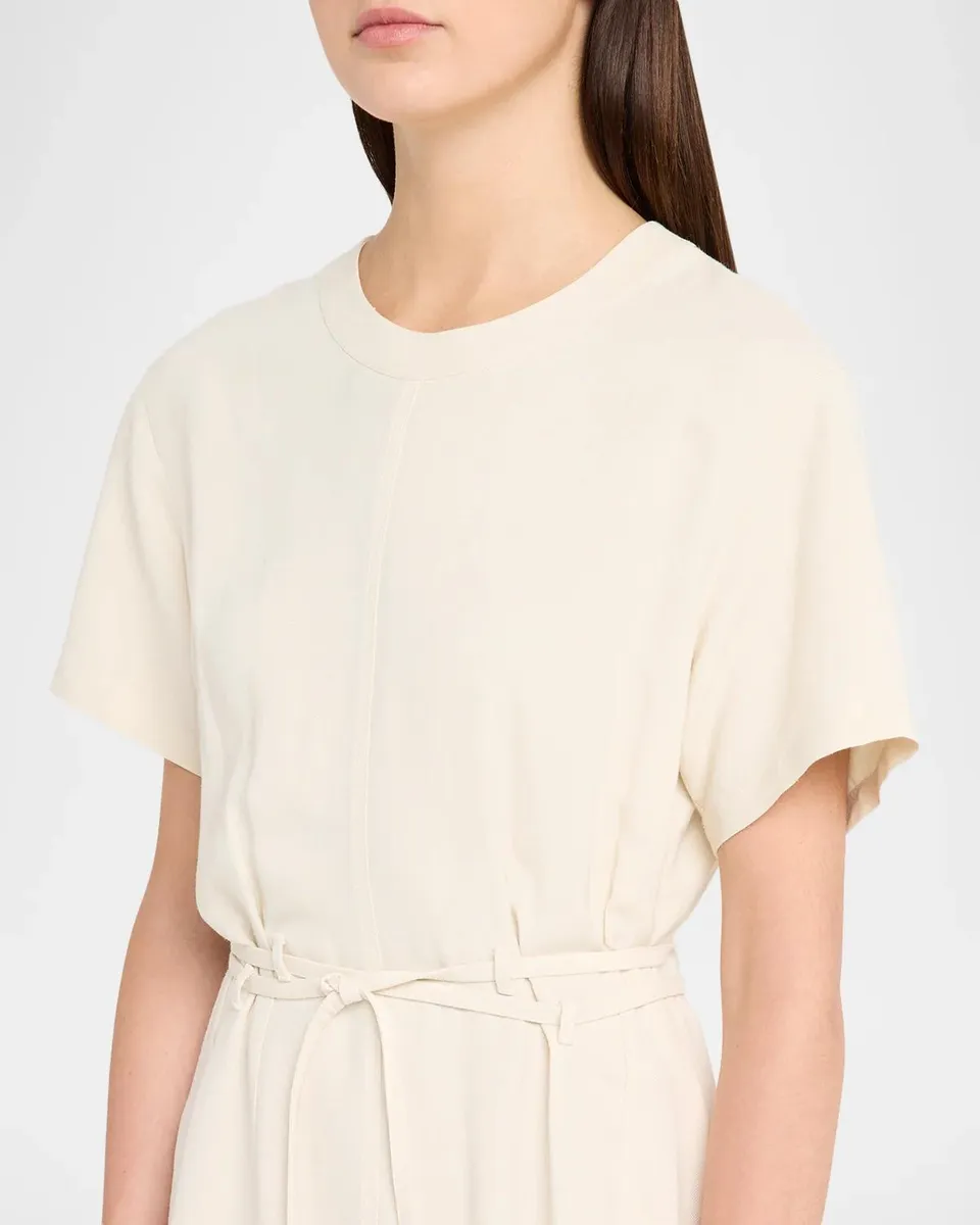 Brunello Cucinelli Fluid Linen Twill Belted Maxi Dress | Thumbnail 5 Brunello Cucinelli Fluid Linen Twill Belted Maxi Dress | Thumbnail 5