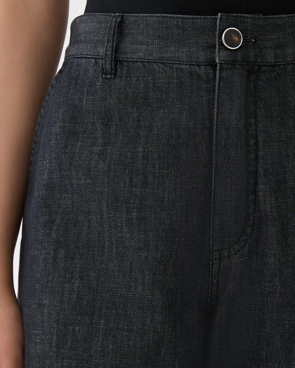 Lafayette 148 New York Highline Straight-Leg Cotton Chambray Pants | Thumbnail 5