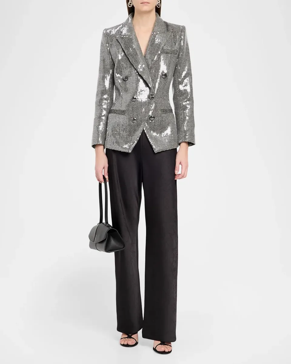 L'Agence Kyomi Sequined Double-Breasted Blazer | Thumbnail 2