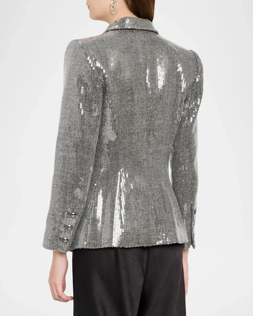 L'Agence Kyomi Sequined Double-Breasted Blazer | Thumbnail 3