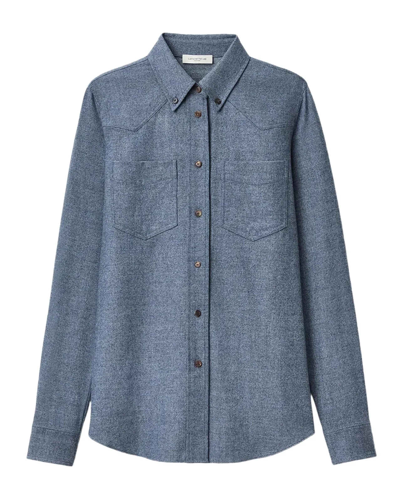 Lafayette 148 New York Denim Flannel Western Shirt