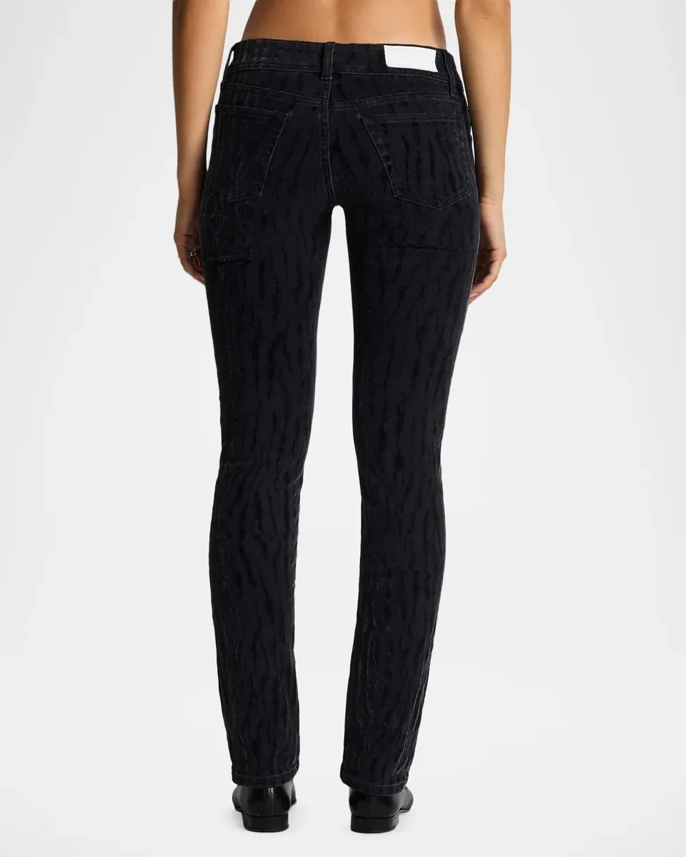 RE/DONE Lean Flocked Zebra Low-Rise Jeans | Thumbnail 3 RE/DONE Lean Flocked Zebra Low-Rise Jeans | Thumbnail 3