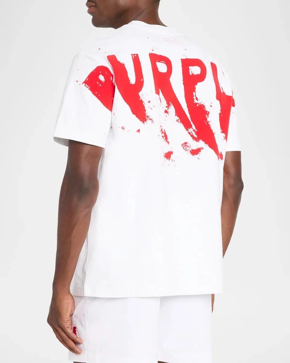 PURPLE Men's Logo Cotton T-Shirt | Thumbnail 3
