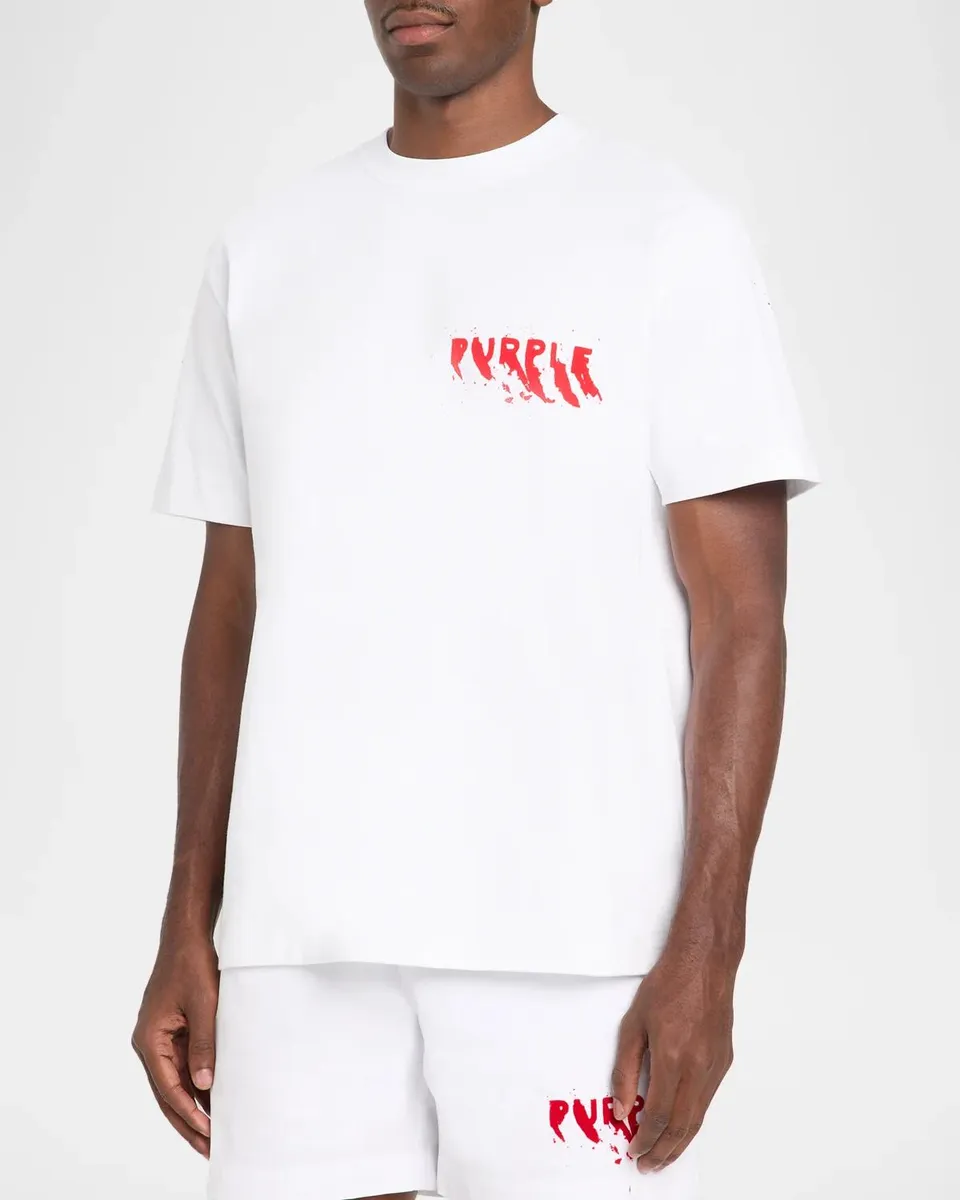 PURPLE Men's Logo Cotton T-Shirt | Thumbnail 4