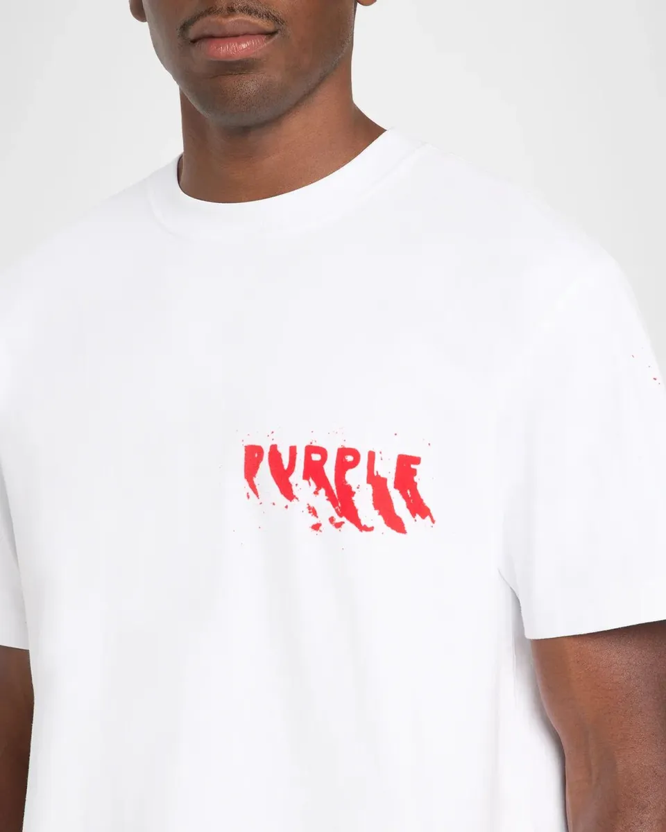 PURPLE Men's Logo Cotton T-Shirt | Thumbnail 5