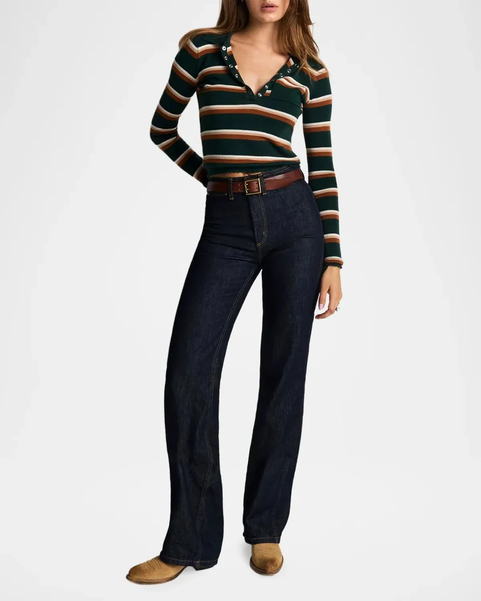 RE/DONE Erin Striped Henley Top | Thumbnail 2 RE/DONE Erin Striped Henley Top | Thumbnail 2