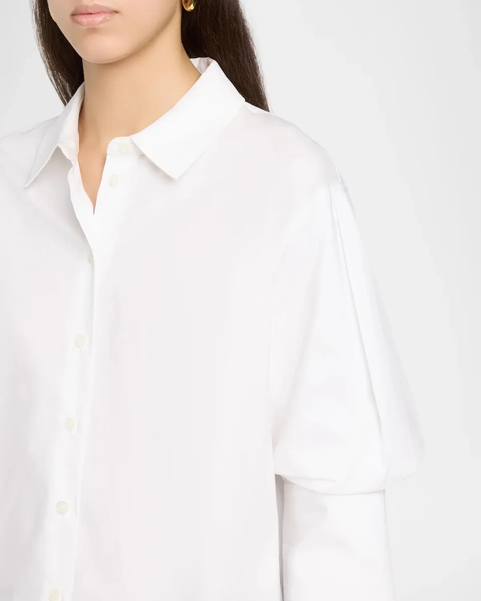 TANYA TAYLOR Emmy Ruched-Sleeve Cotton Shirt | Thumbnail 5 TANYA TAYLOR Emmy Ruched-Sleeve Cotton Shirt | Thumbnail 5
