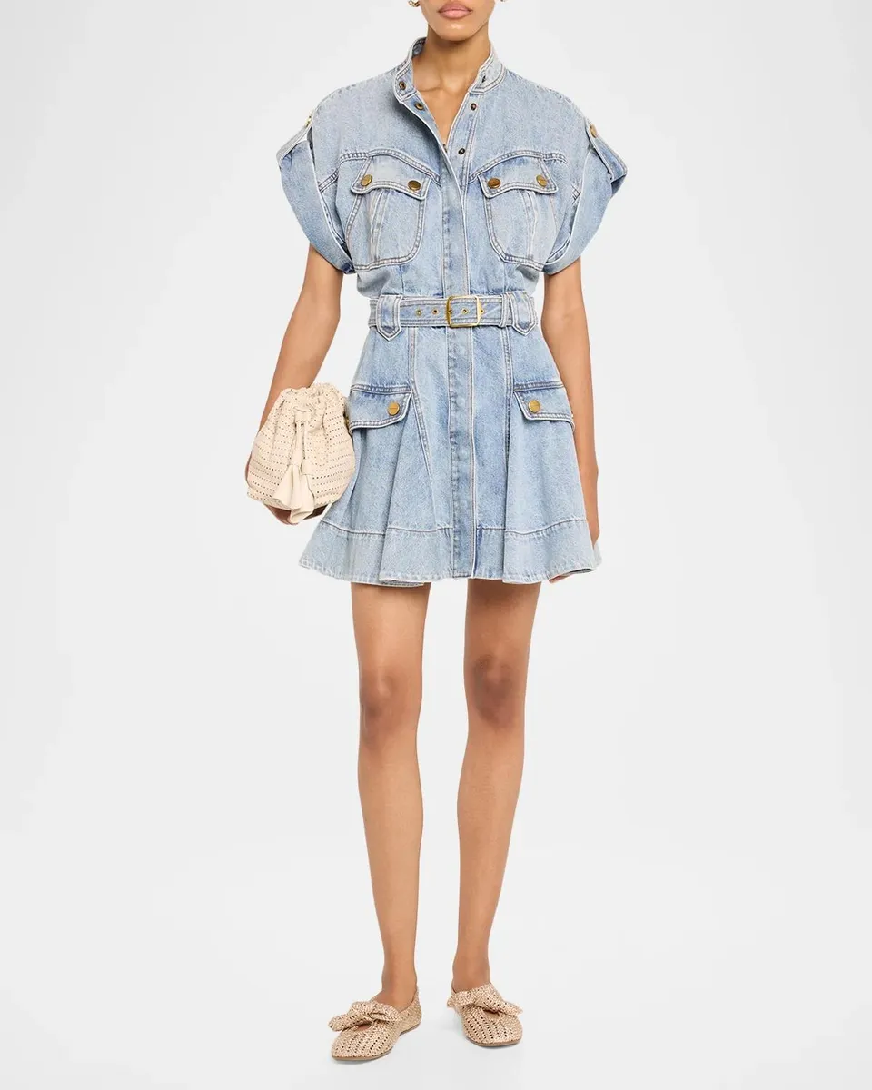 Zimmermann Denim Utility Mini Dress | Thumbnail 2 Zimmermann Denim Utility Mini Dress | Thumbnail 2