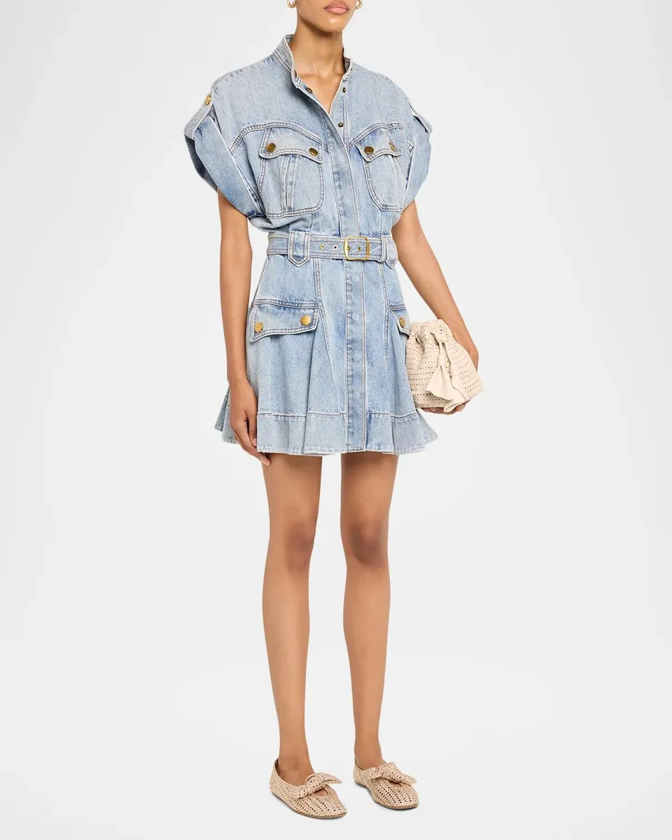 Zimmermann Denim Utility Mini Dress | Thumbnail 4 Zimmermann Denim Utility Mini Dress | Thumbnail 4