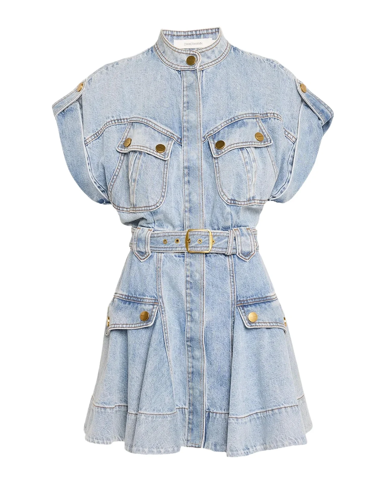 Zimmermann Denim Utility Mini Dress