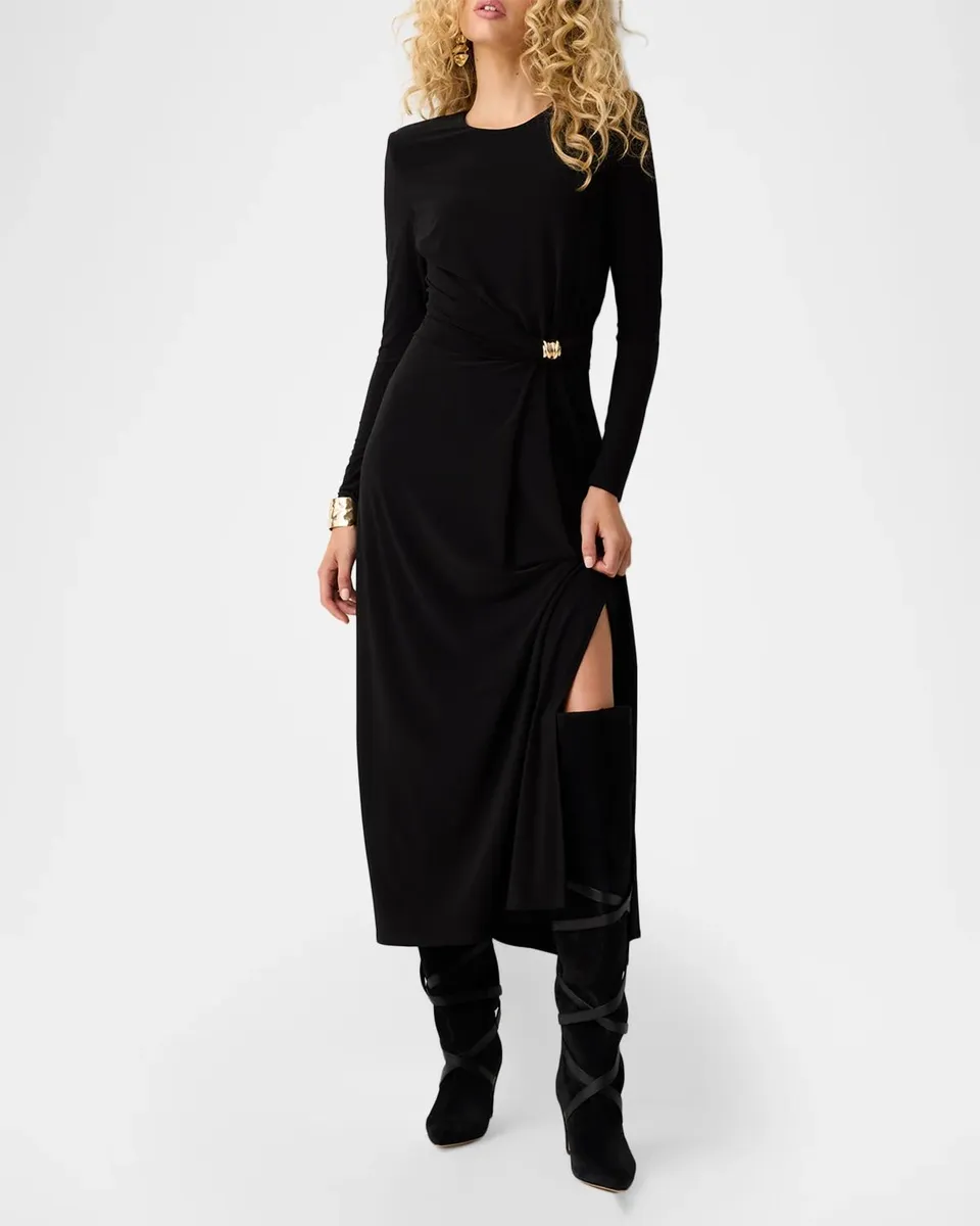 Ramy Brook Piper Gathered Long-Sleeve Midi Dress | Thumbnail 4