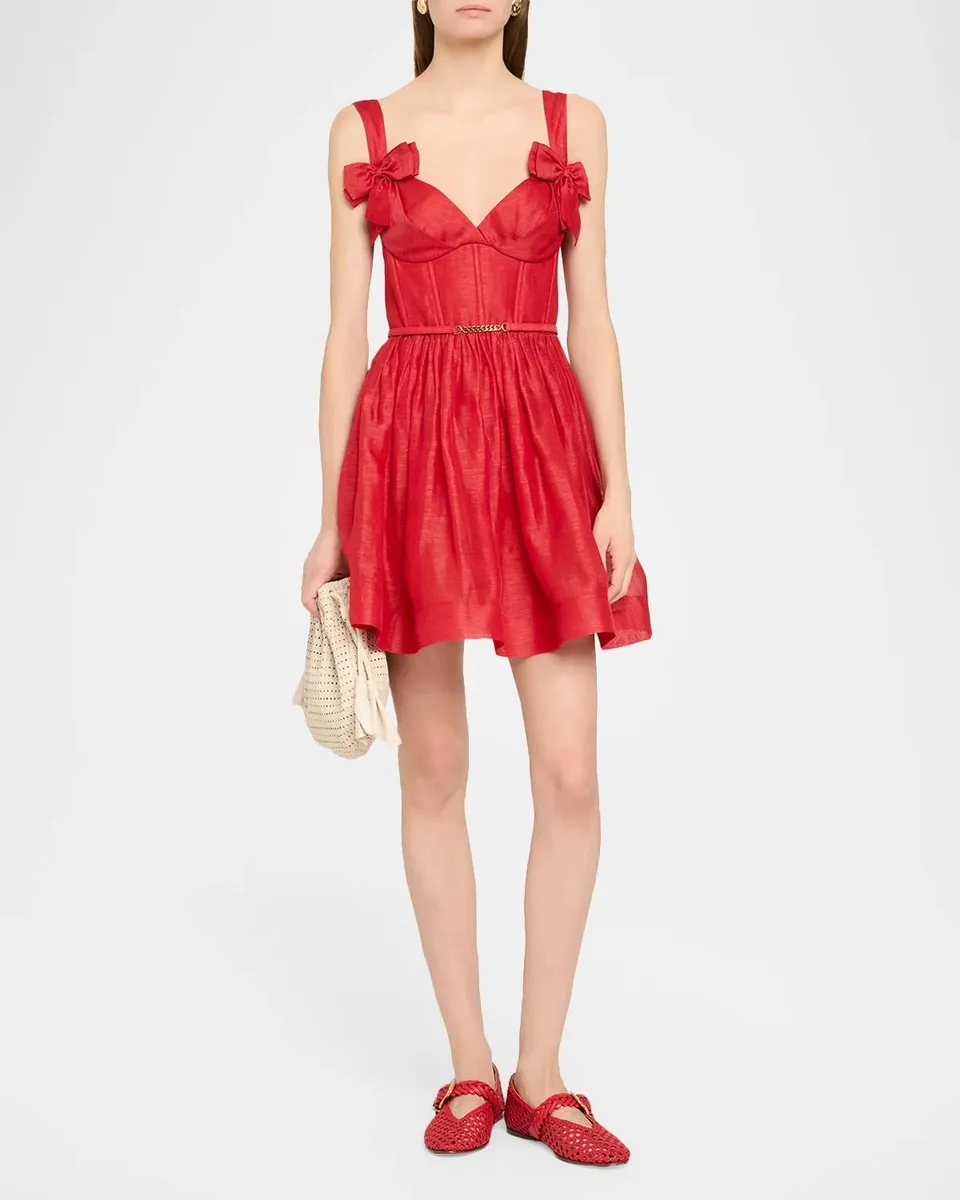 Zimmermann Clash Print Bow Mini Dress | Thumbnail 2