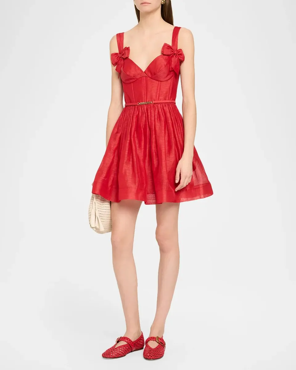 Zimmermann Clash Print Bow Mini Dress | Thumbnail 4