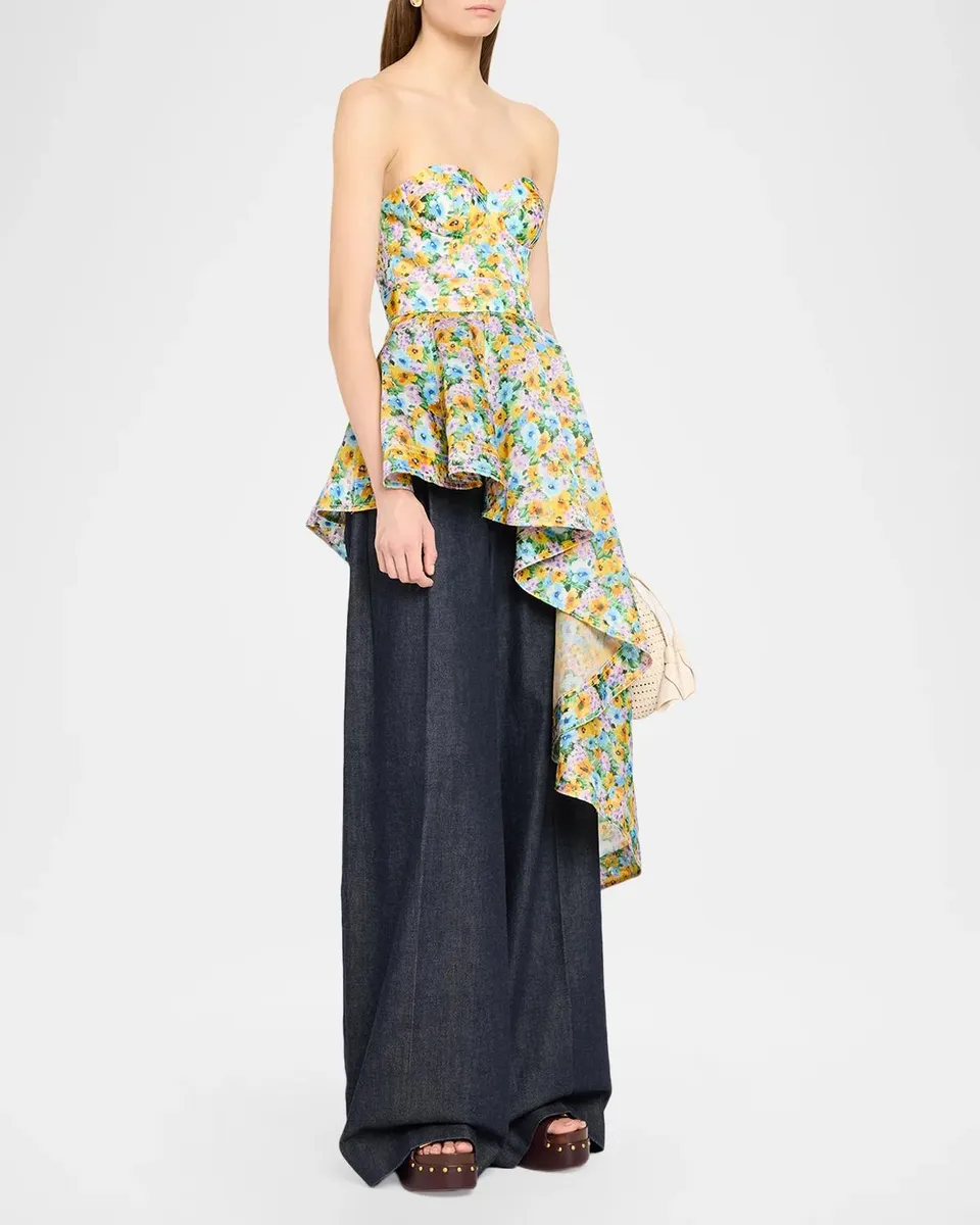 Zimmermann Clash Peplum Bustier Top | Thumbnail 4