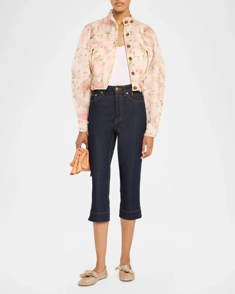 Zimmermann Clash Denim Capri Pants | Thumbnail 2