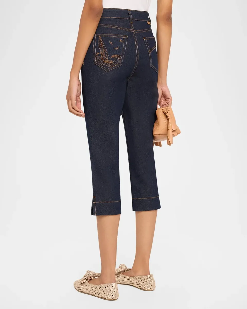 Zimmermann Clash Denim Capri Pants | Thumbnail 3
