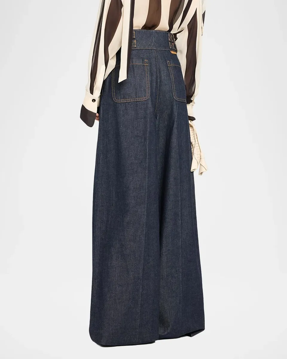 Zimmermann High-Rise Wide-Leg Tailored Denim Pants | Thumbnail 3
