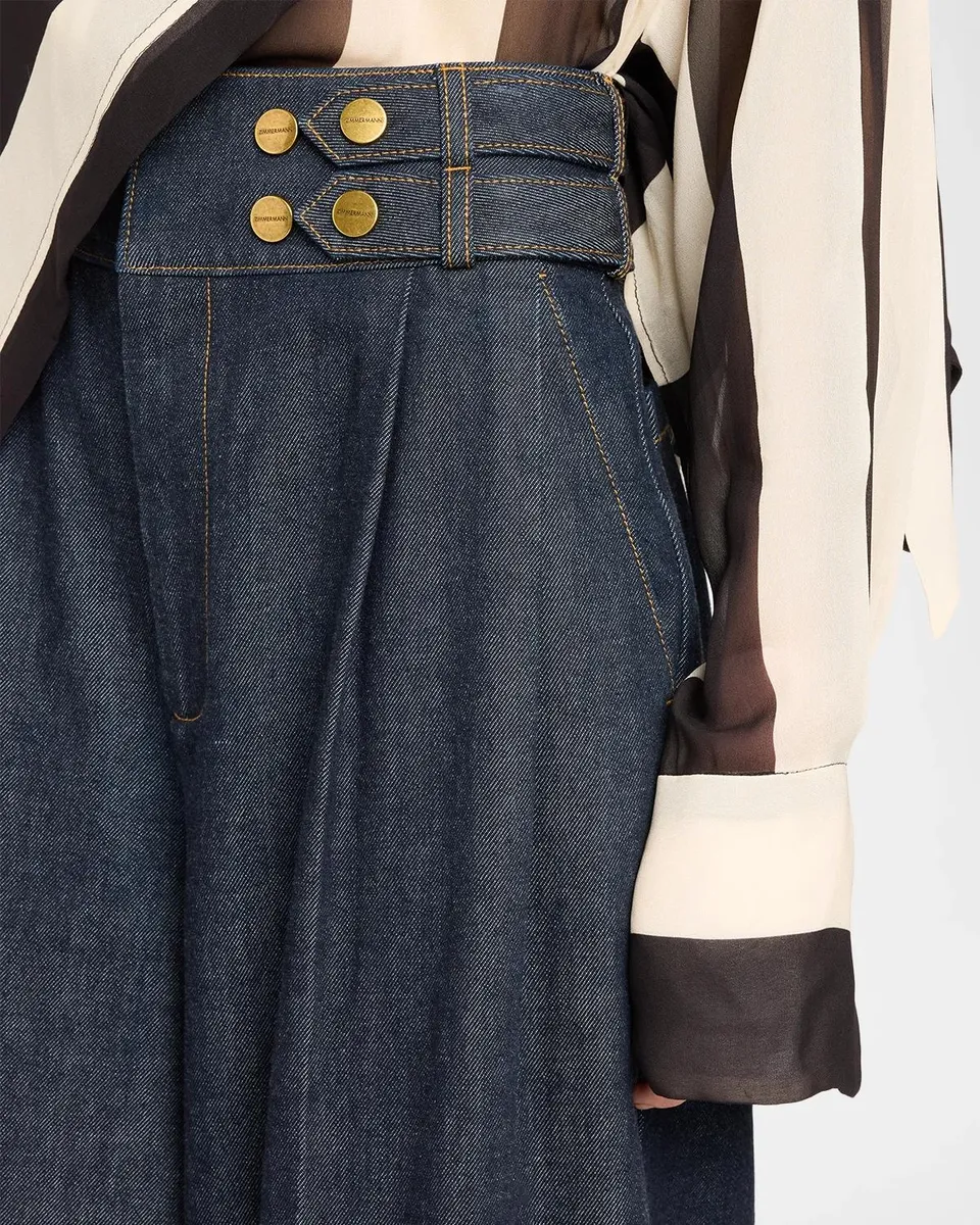 Zimmermann High-Rise Wide-Leg Tailored Denim Pants | Thumbnail 5