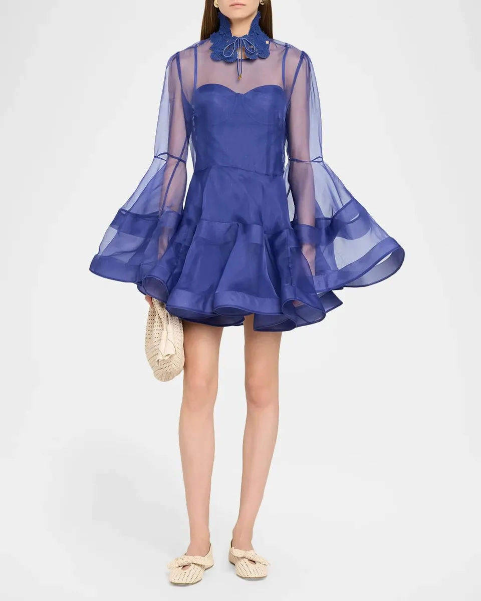 Zimmermann Clash Lantern Mini Dress | Thumbnail 2