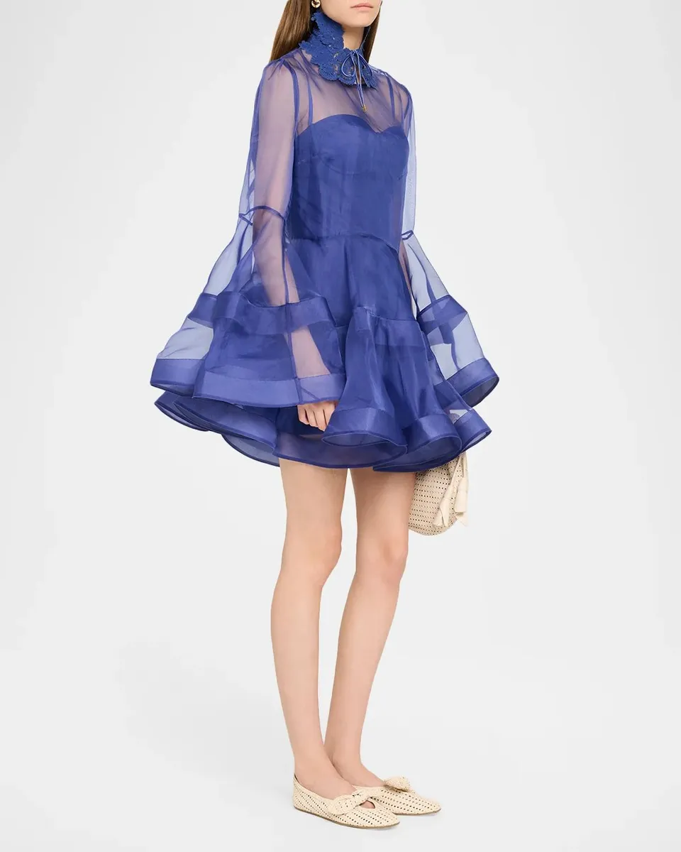 Zimmermann Clash Lantern Mini Dress | Thumbnail 4