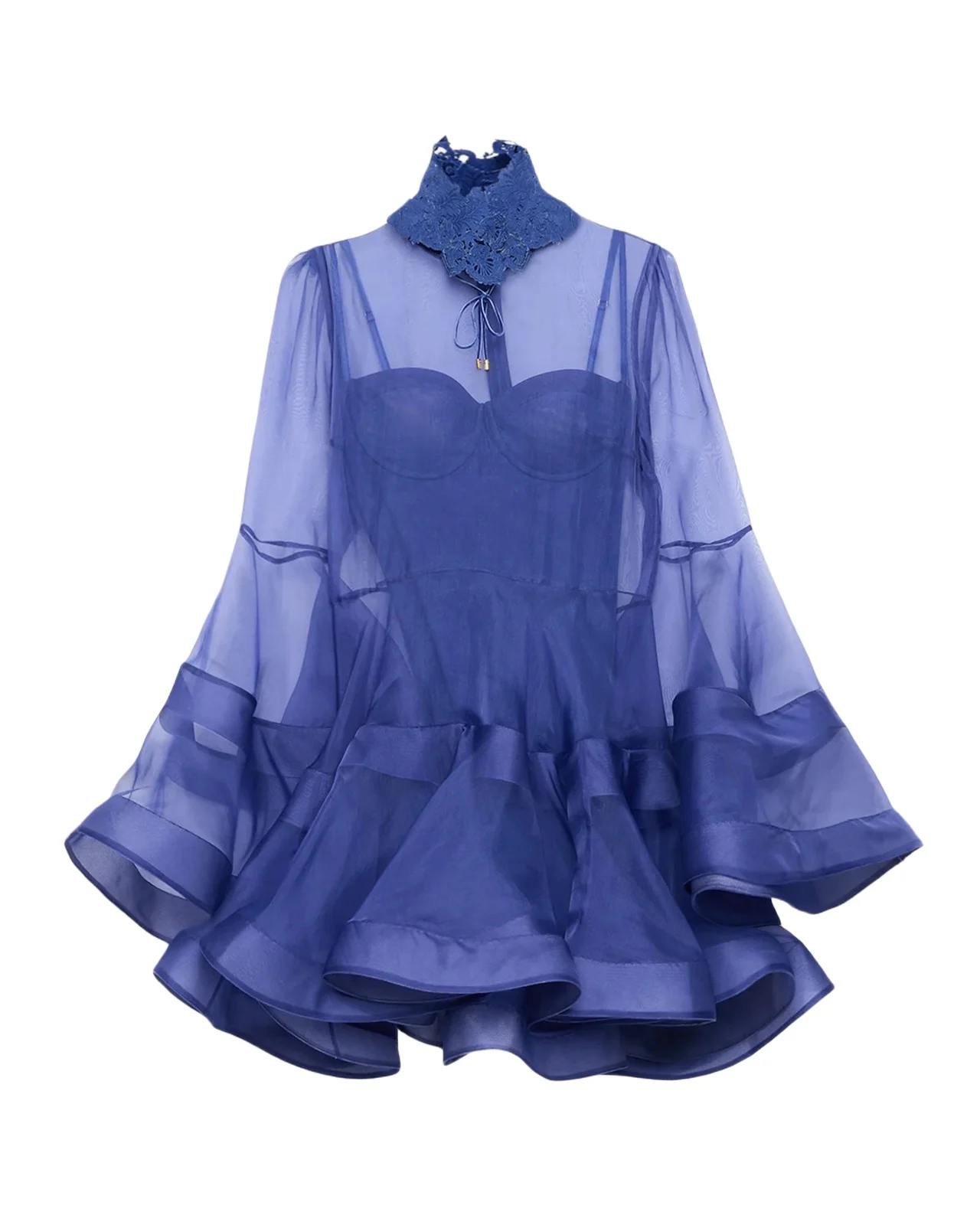 Zimmermann Clash Lantern Mini Dress