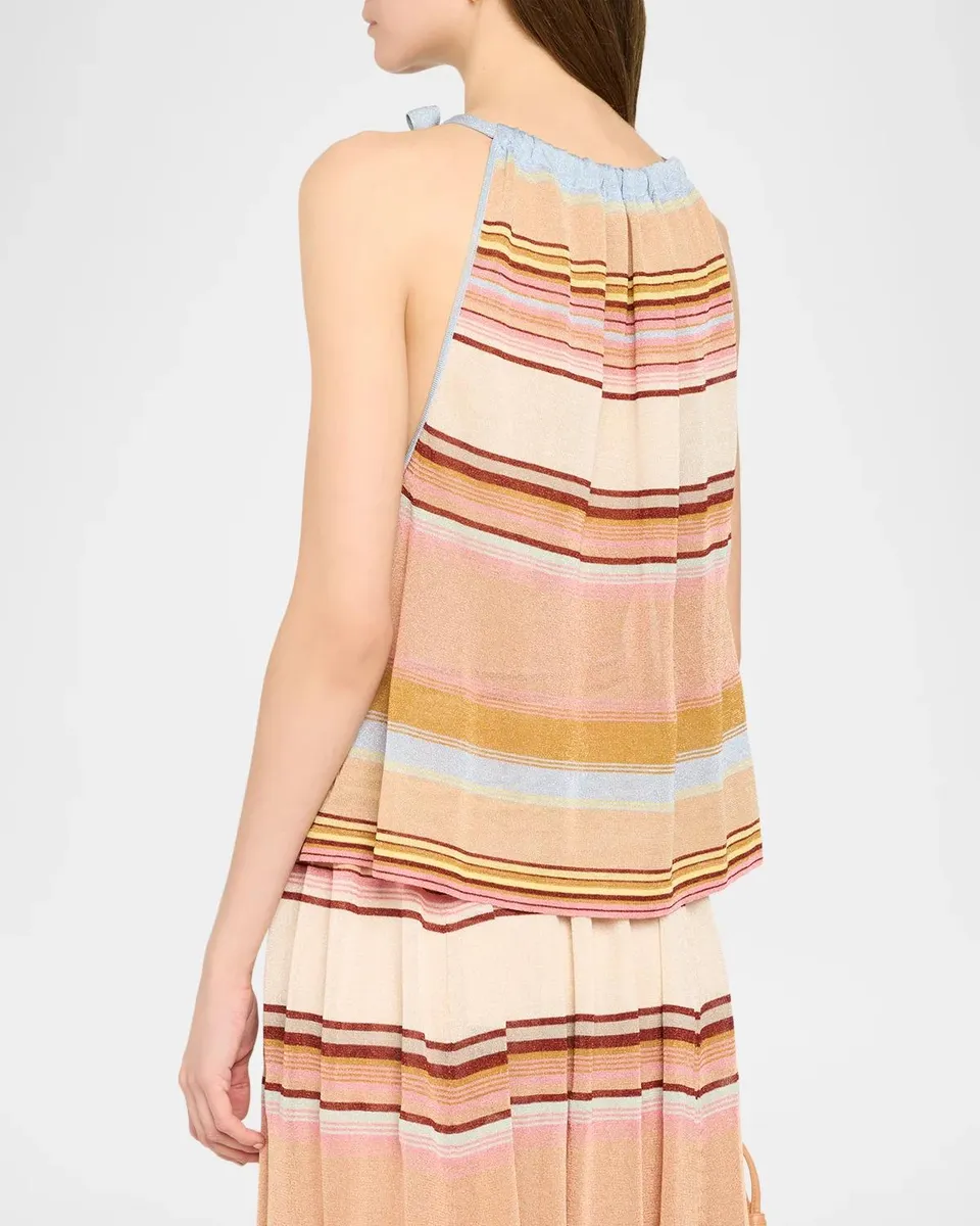 Zimmermann Fairlight Stripe Tie-Neck Top | Thumbnail 3