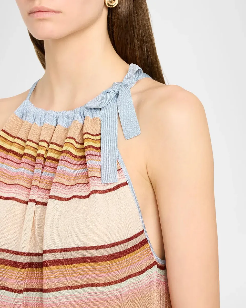 Zimmermann Fairlight Stripe Tie-Neck Top | Thumbnail 5