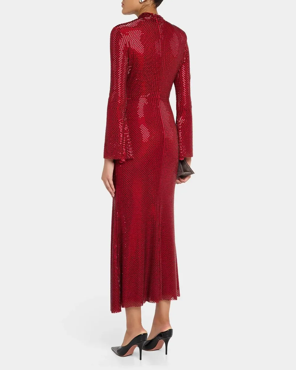 Self-Portrait Rhinestone-Mesh Twist Midi Dress | Thumbnail 3 Self-Portrait Rhinestone-Mesh Twist Midi Dress | Thumbnail 3