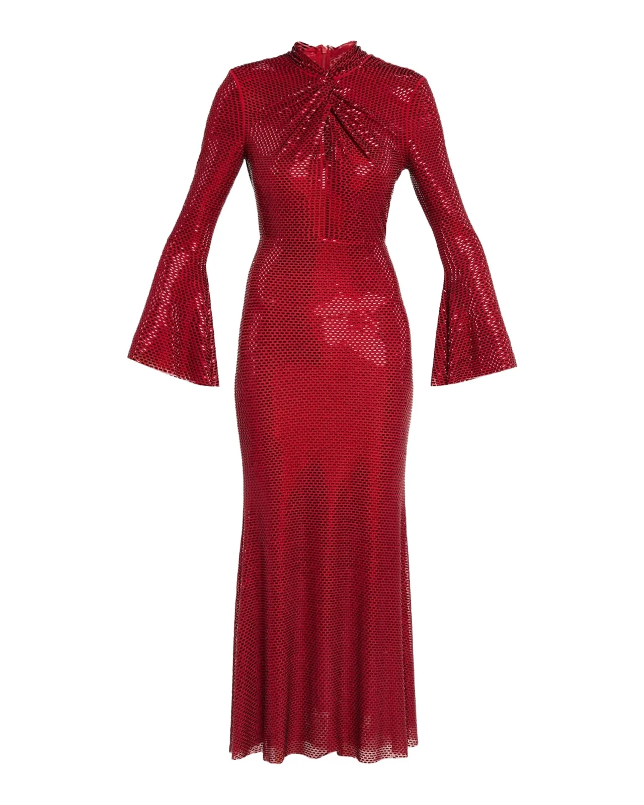 Rhinestone-Mesh Twist Midi Dress Rhinestone-Mesh Twist Midi Dress