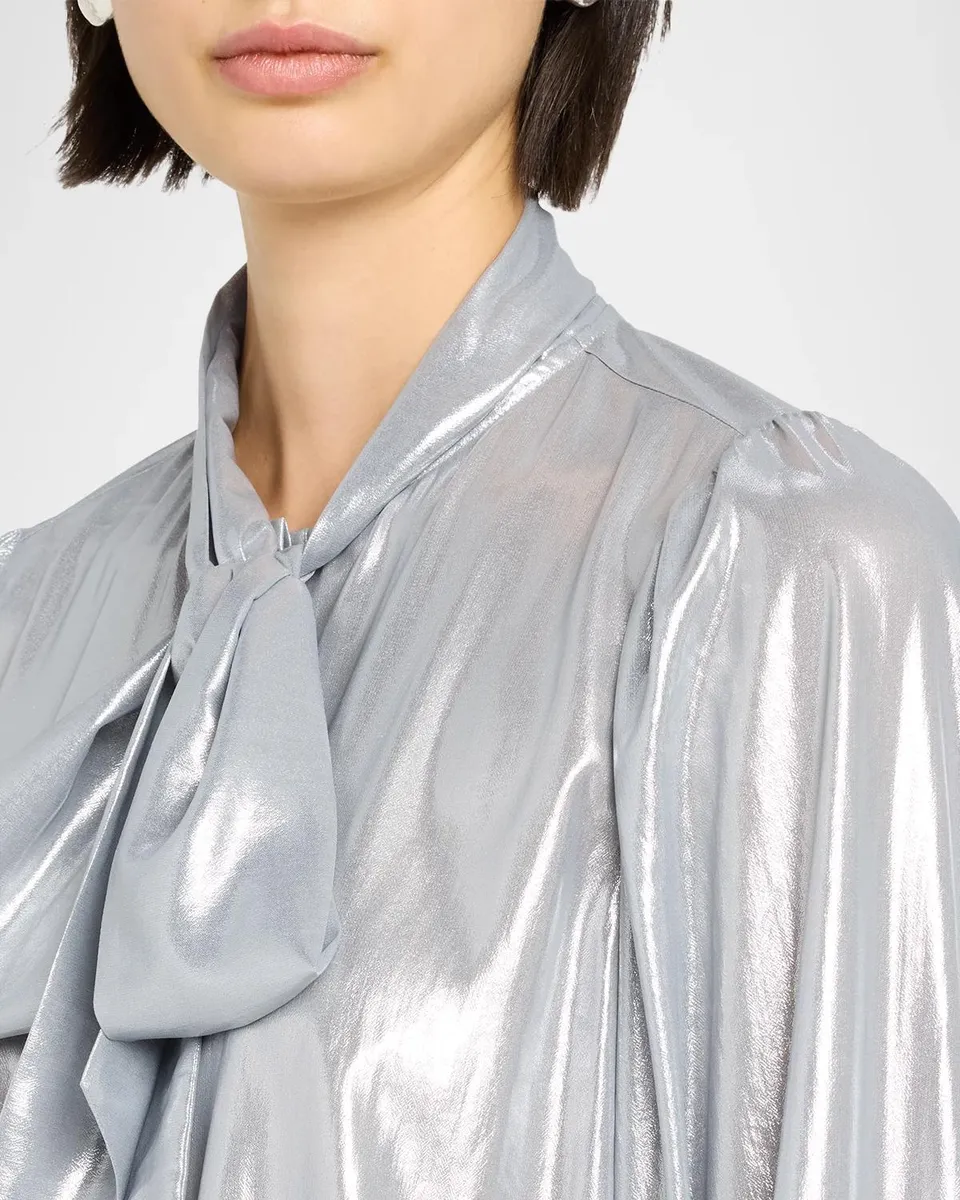 Ramy Brook Noa Metallic Tie-Neck Blouse | Thumbnail 5 Ramy Brook Noa Metallic Tie-Neck Blouse | Thumbnail 5
