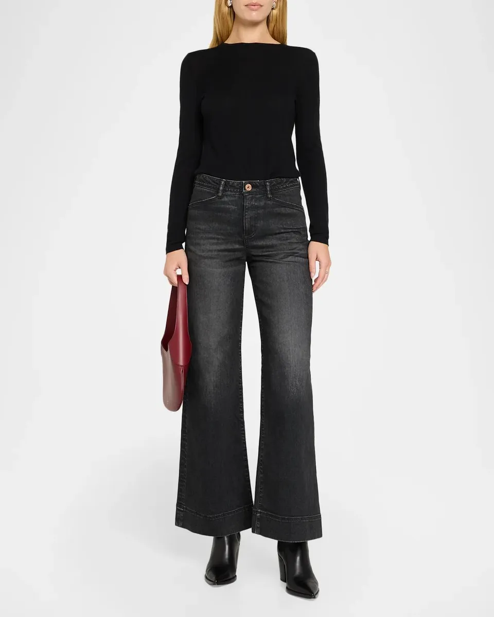 Moussy Vintage Pintuck Flare Jeans | Thumbnail 2