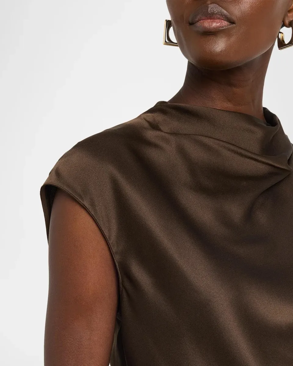 Vince Draped Cowl-Neck Midi Dress | Thumbnail 5 Vince Draped Cowl-Neck Midi Dress | Thumbnail 5