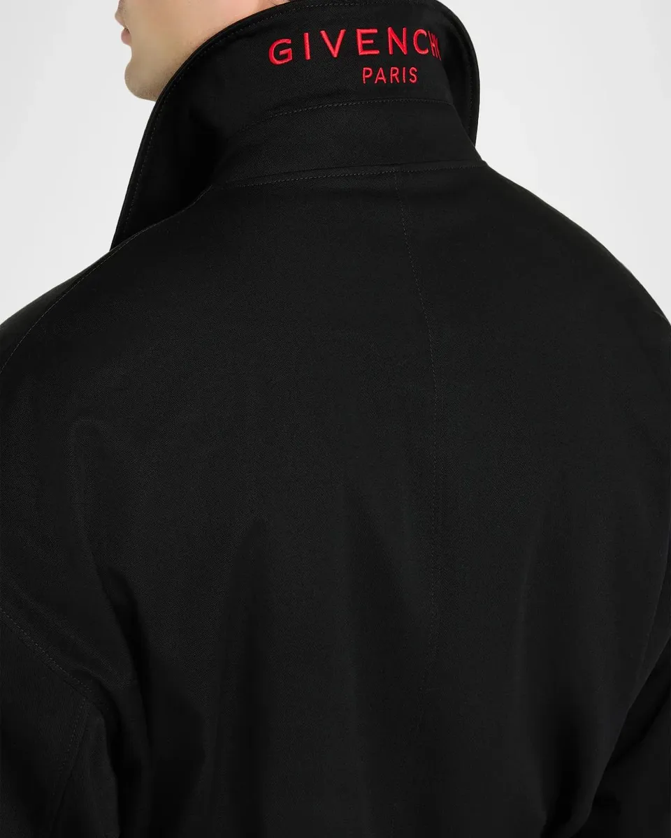 Givenchy Men's Plaid-Tipped Belted Trench Coat | Thumbnail 5