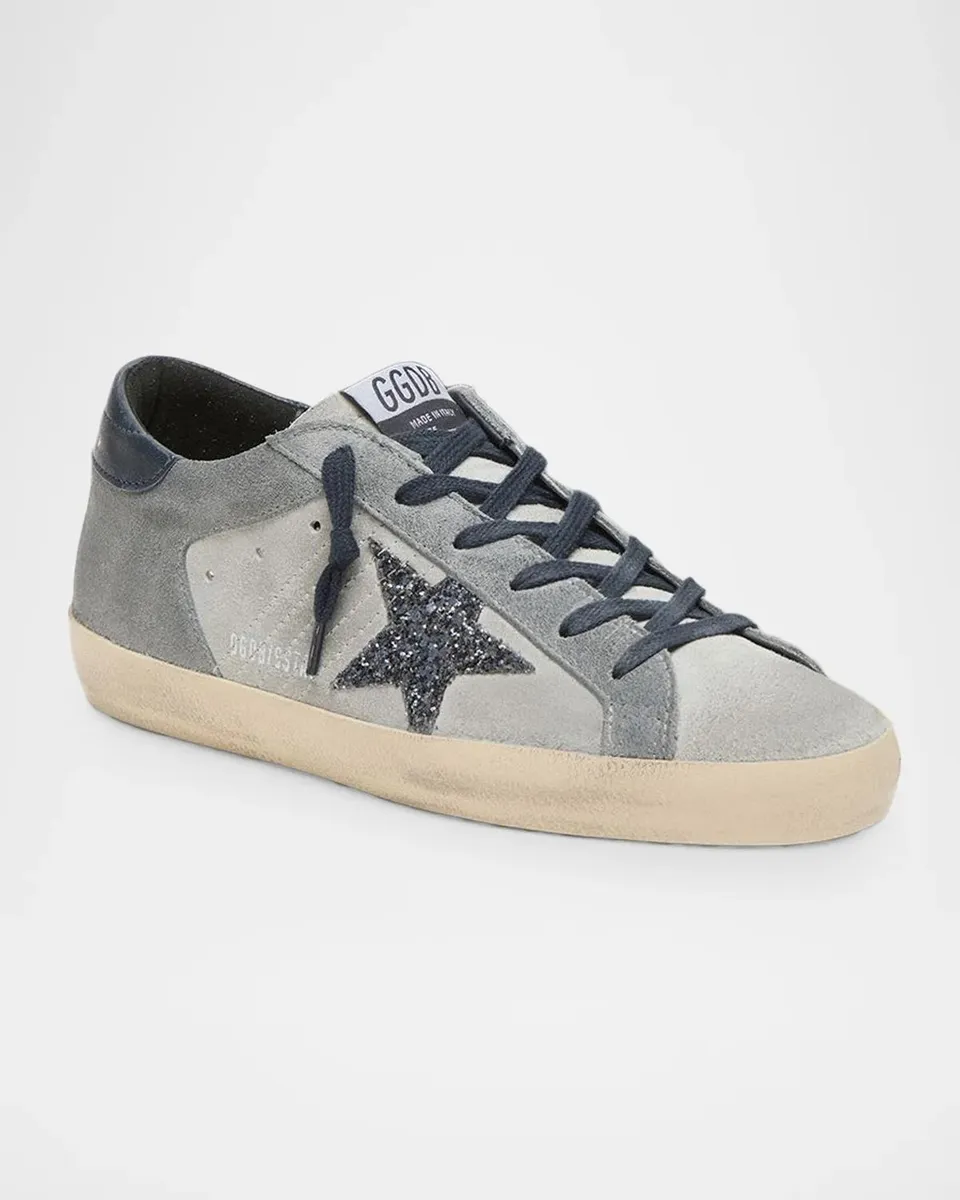 Golden Goose Super-Star Suede Glitter Low-Top Sneakers | Thumbnail 2