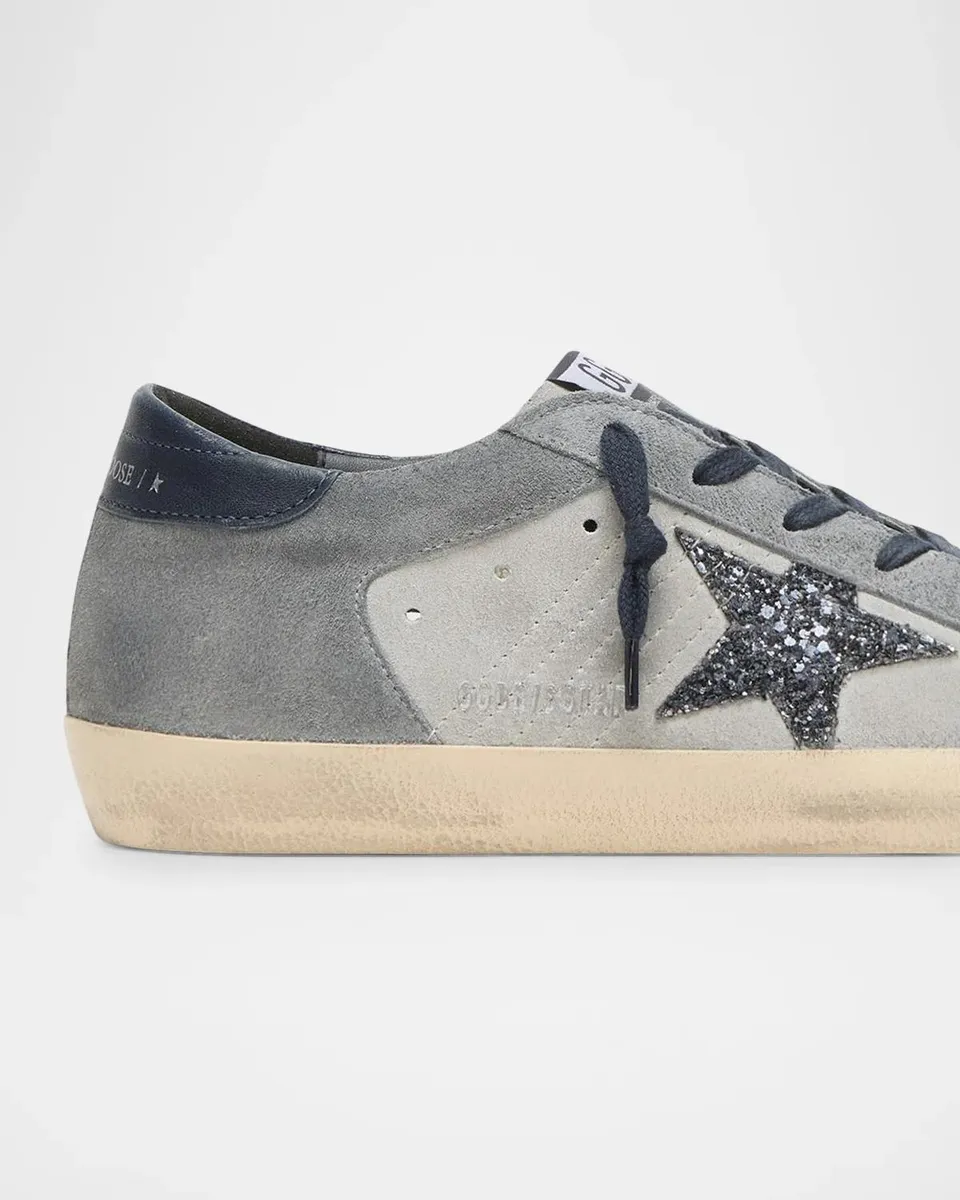 Golden Goose Super-Star Suede Glitter Low-Top Sneakers | Thumbnail 3