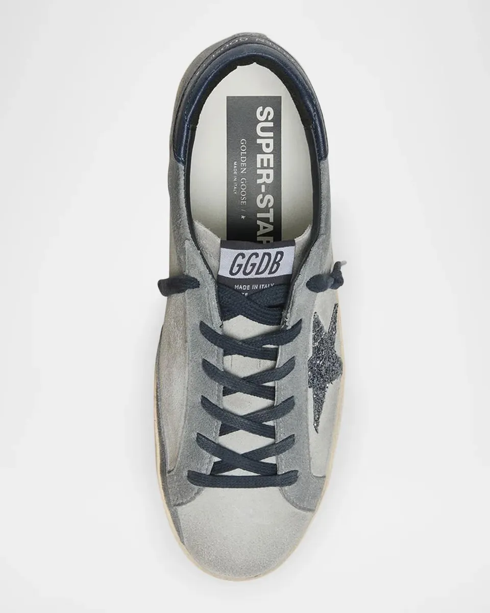 Golden Goose Super-Star Suede Glitter Low-Top Sneakers | Thumbnail 4