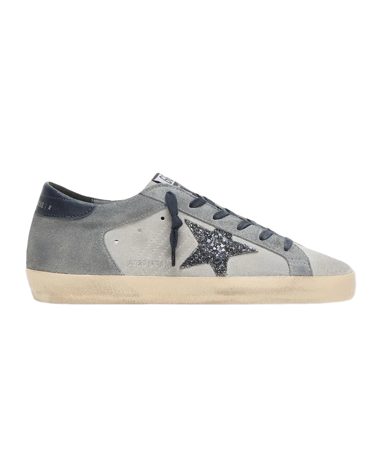 Golden Goose Super-Star Suede Glitter Low-Top Sneakers