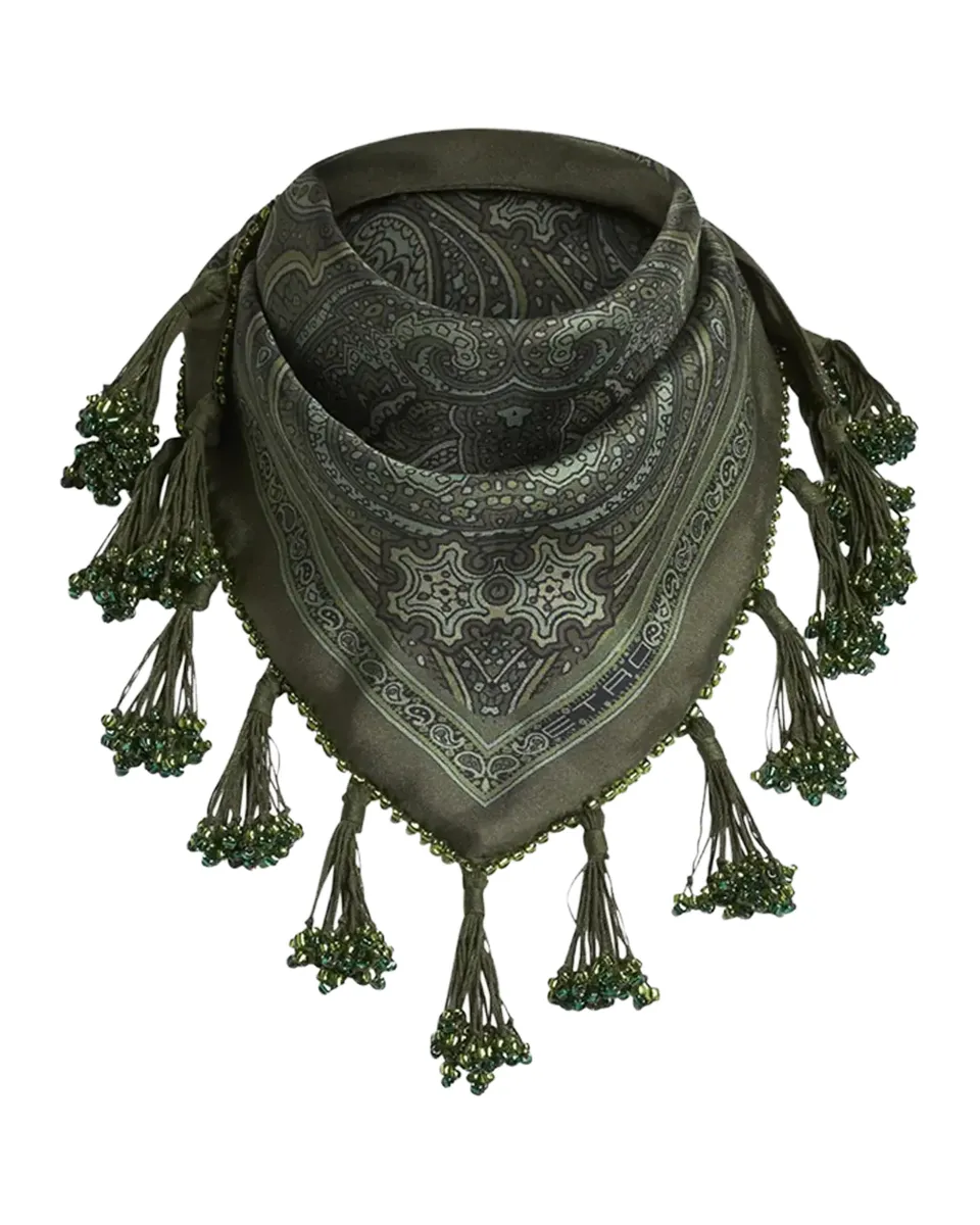 Etro Sequined Triangular Silk Scarf | Thumbnail 2 Etro Sequined Triangular Silk Scarf | Thumbnail 2