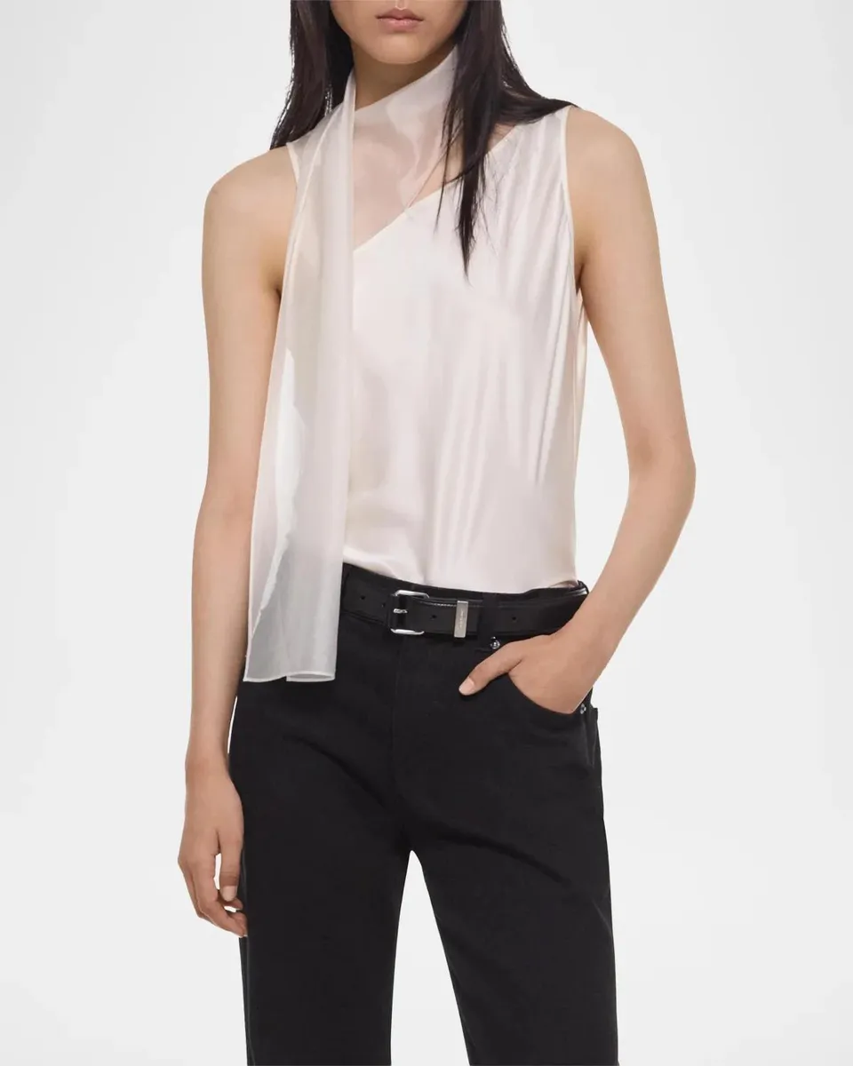 Helmut Lang Asymmetric Silk Scarf Top | Thumbnail 5 Helmut Lang Asymmetric Silk Scarf Top | Thumbnail 5