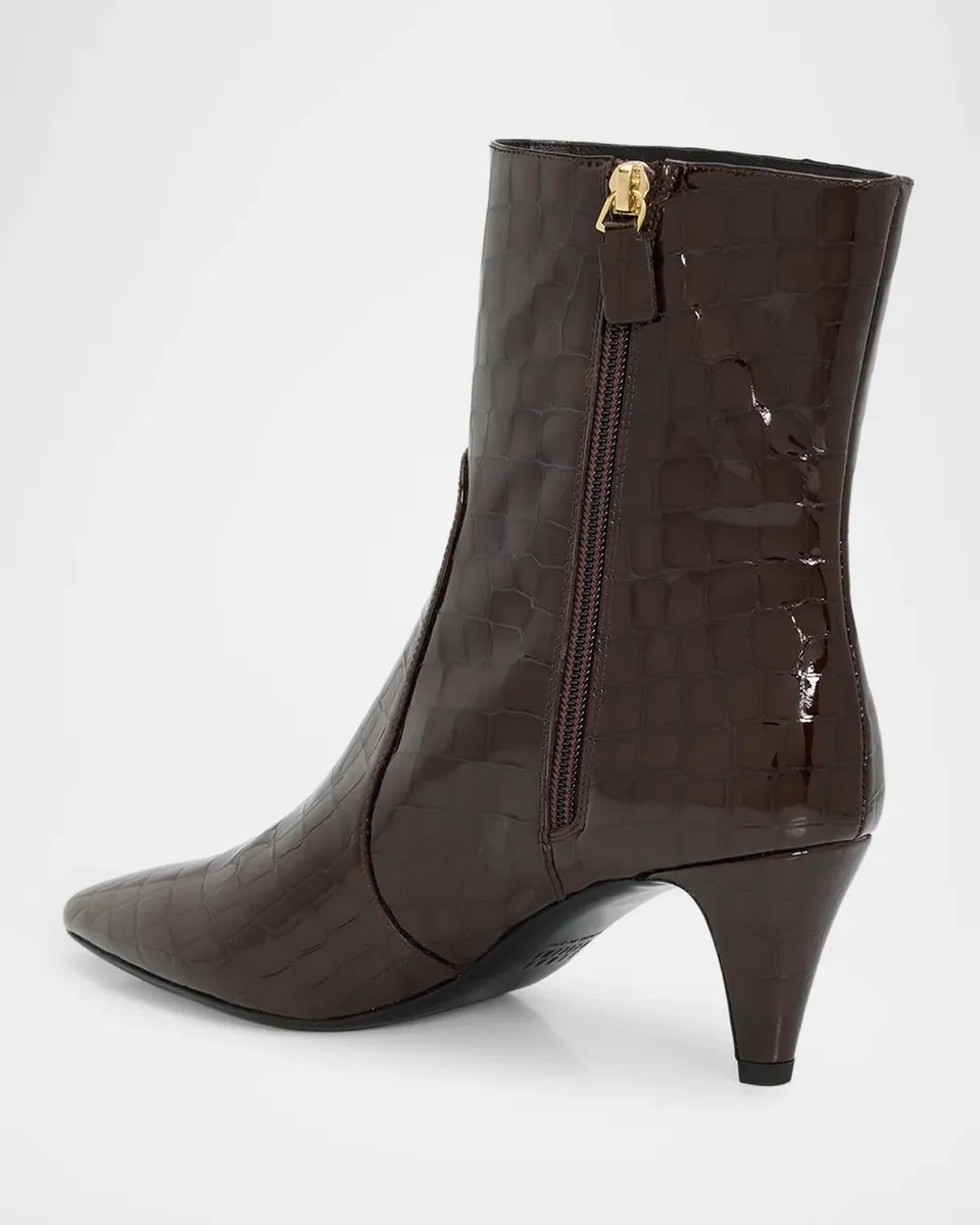 Stuart Weitzman 60mm Lennon Croc-Embossed Patent Leather Zip Booties | Thumbnail 4 Stuart Weitzman 60mm Lennon Croc-Embossed Patent Leather Zip Booties | Thumbnail 4
