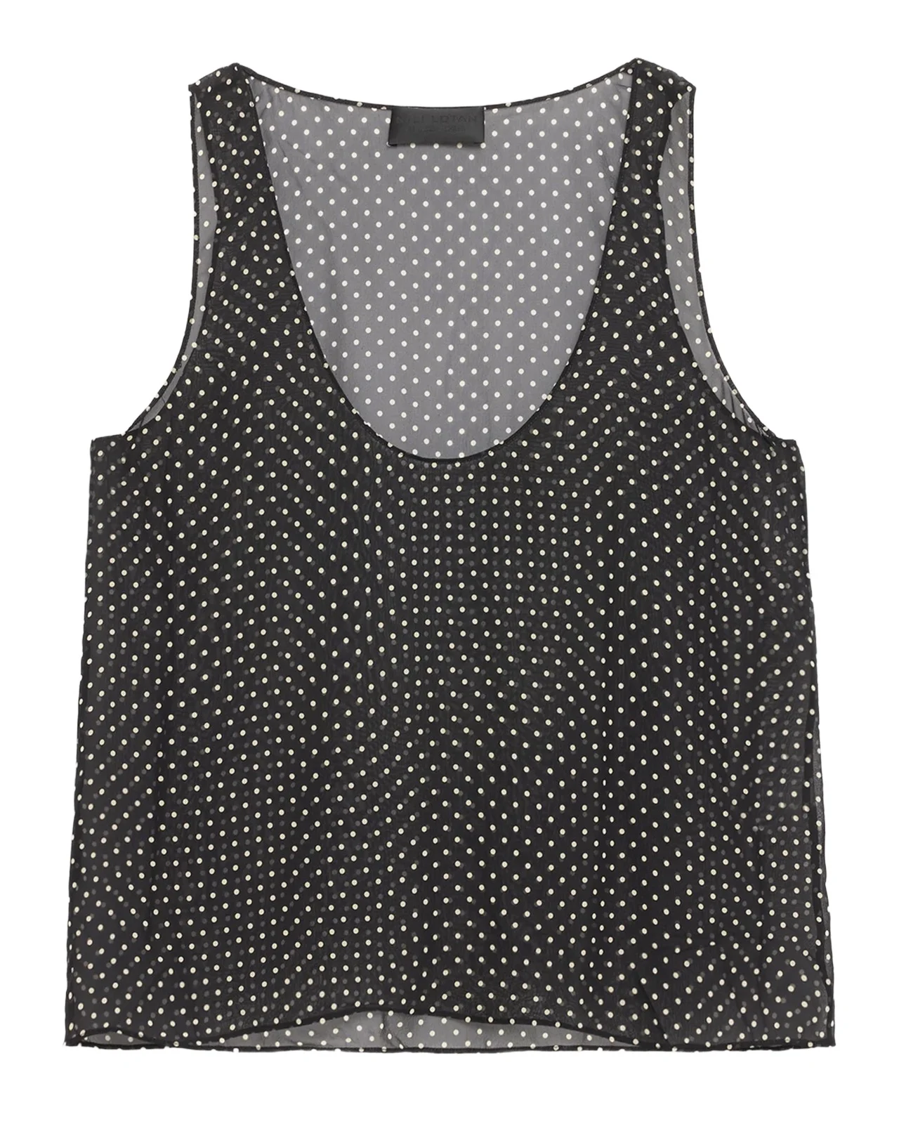 Nili Lotan Jin Polka Dot Semi-Sheer Silk Tank