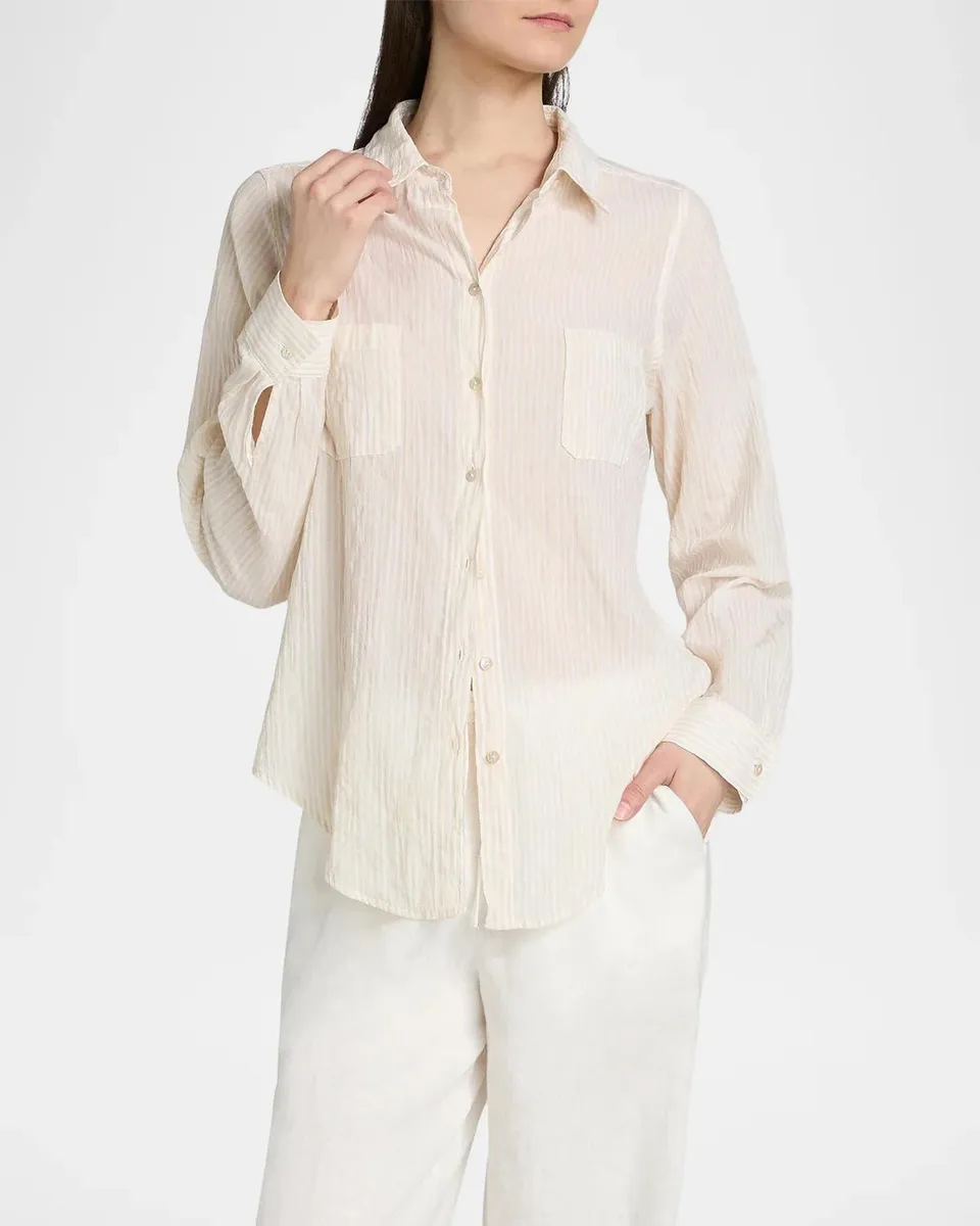 Lilly Pulitzer Sea View Oxford Striped Shirt | Thumbnail 4