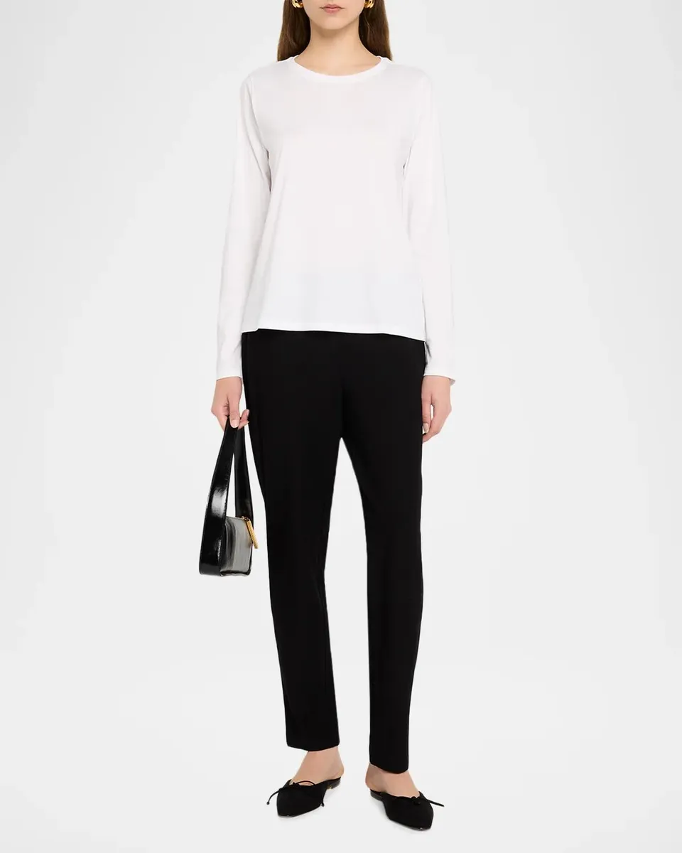 Eileen Fisher Round-Neck Long-Sleeve Tee | Thumbnail 2 Eileen Fisher Round-Neck Long-Sleeve Tee | Thumbnail 2