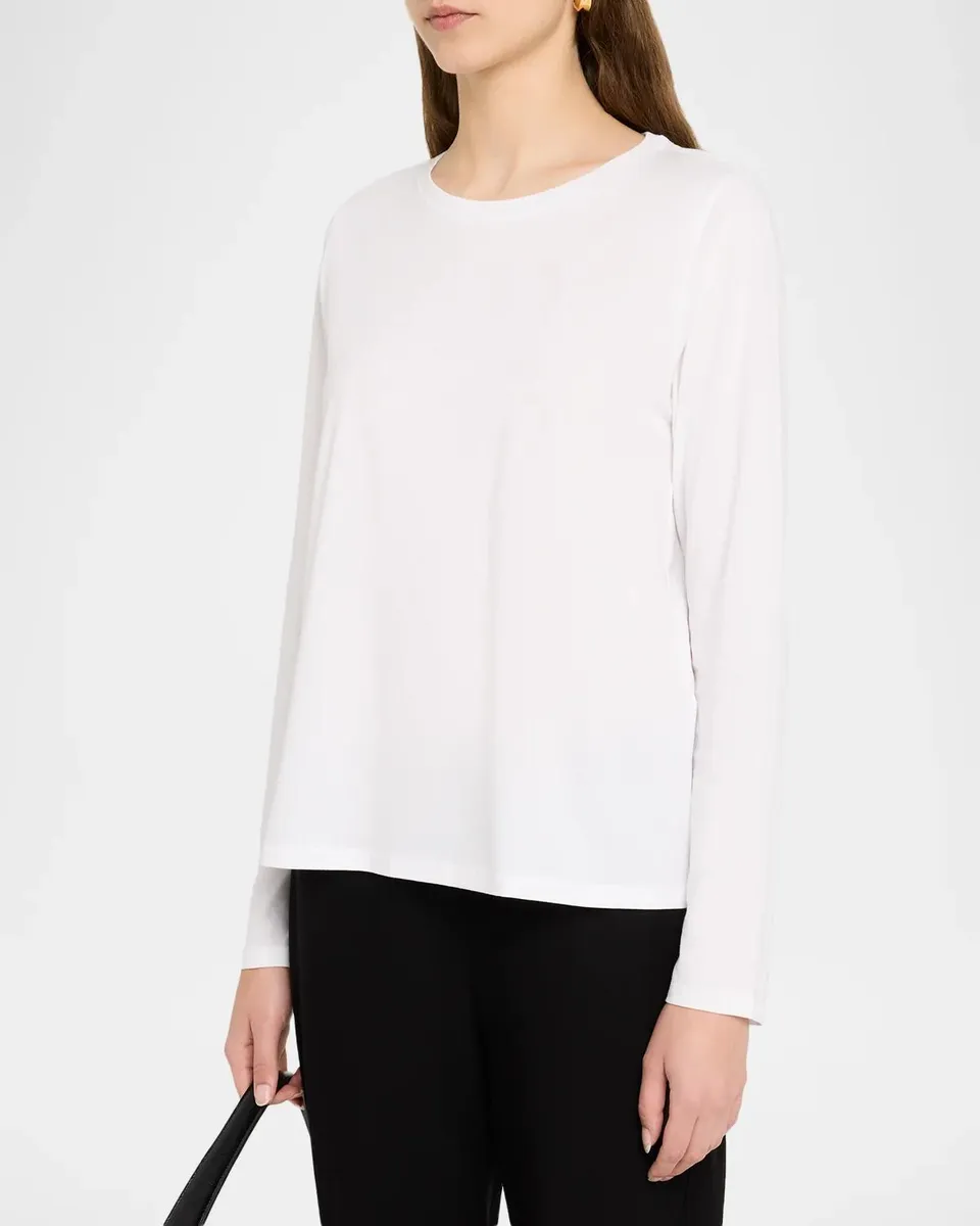 Eileen Fisher Round-Neck Long-Sleeve Tee | Thumbnail 4 Eileen Fisher Round-Neck Long-Sleeve Tee | Thumbnail 4