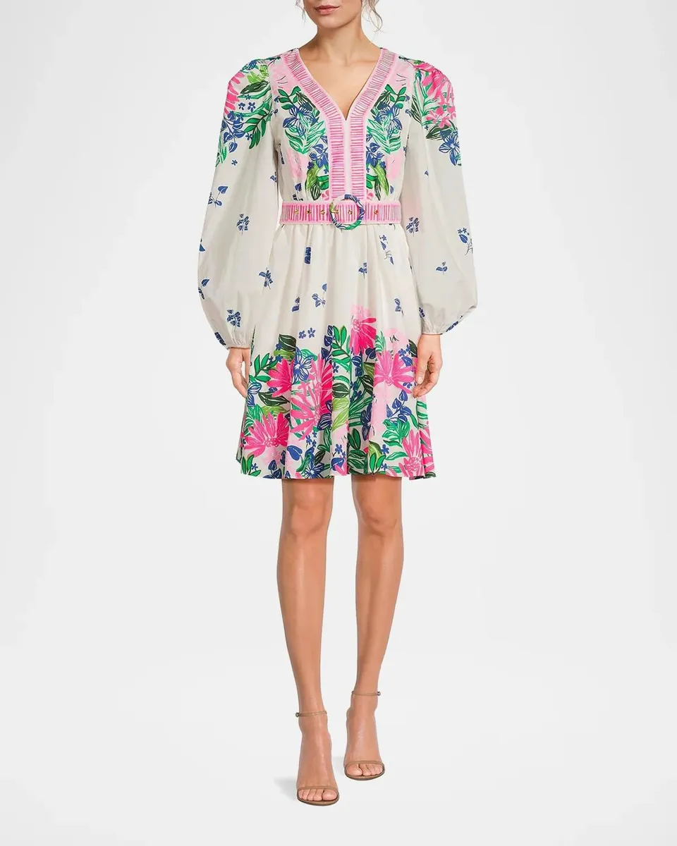 Lilly Pulitzer Chyanna Floral Cotton Belted Minidress | Thumbnail 2 Lilly Pulitzer Chyanna Floral Cotton Belted Minidress | Thumbnail 2