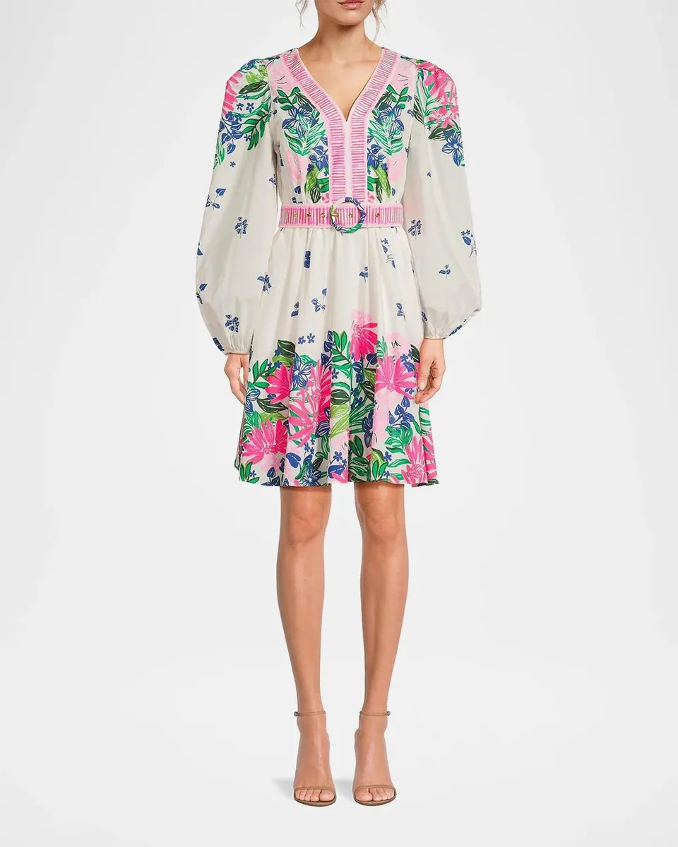 Lilly Pulitzer Chyanna Floral Cotton Belted Minidress | Thumbnail 4 Lilly Pulitzer Chyanna Floral Cotton Belted Minidress | Thumbnail 4