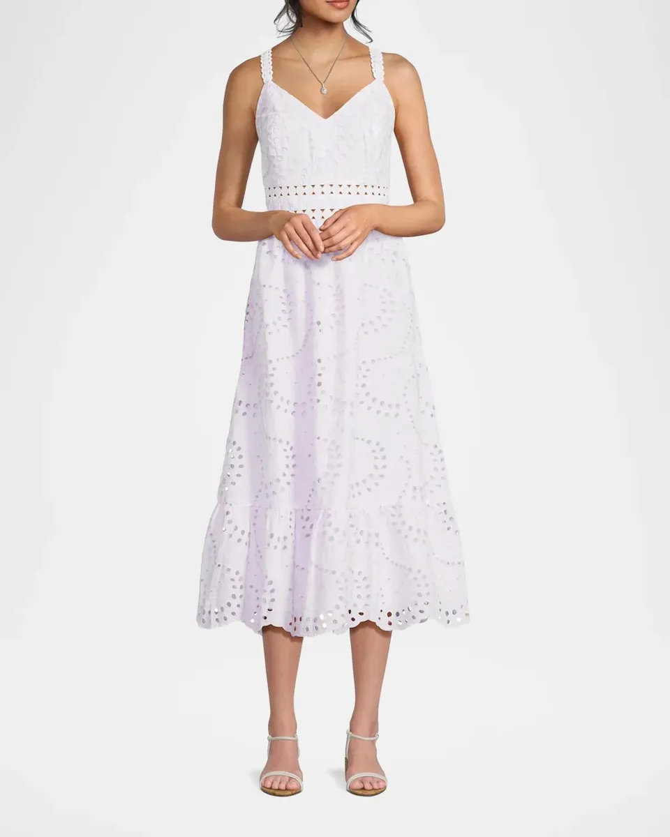 Lilly Pulitzer Tiah Eyelet Midi-Dress | Thumbnail 2 Lilly Pulitzer Tiah Eyelet Midi-Dress | Thumbnail 2