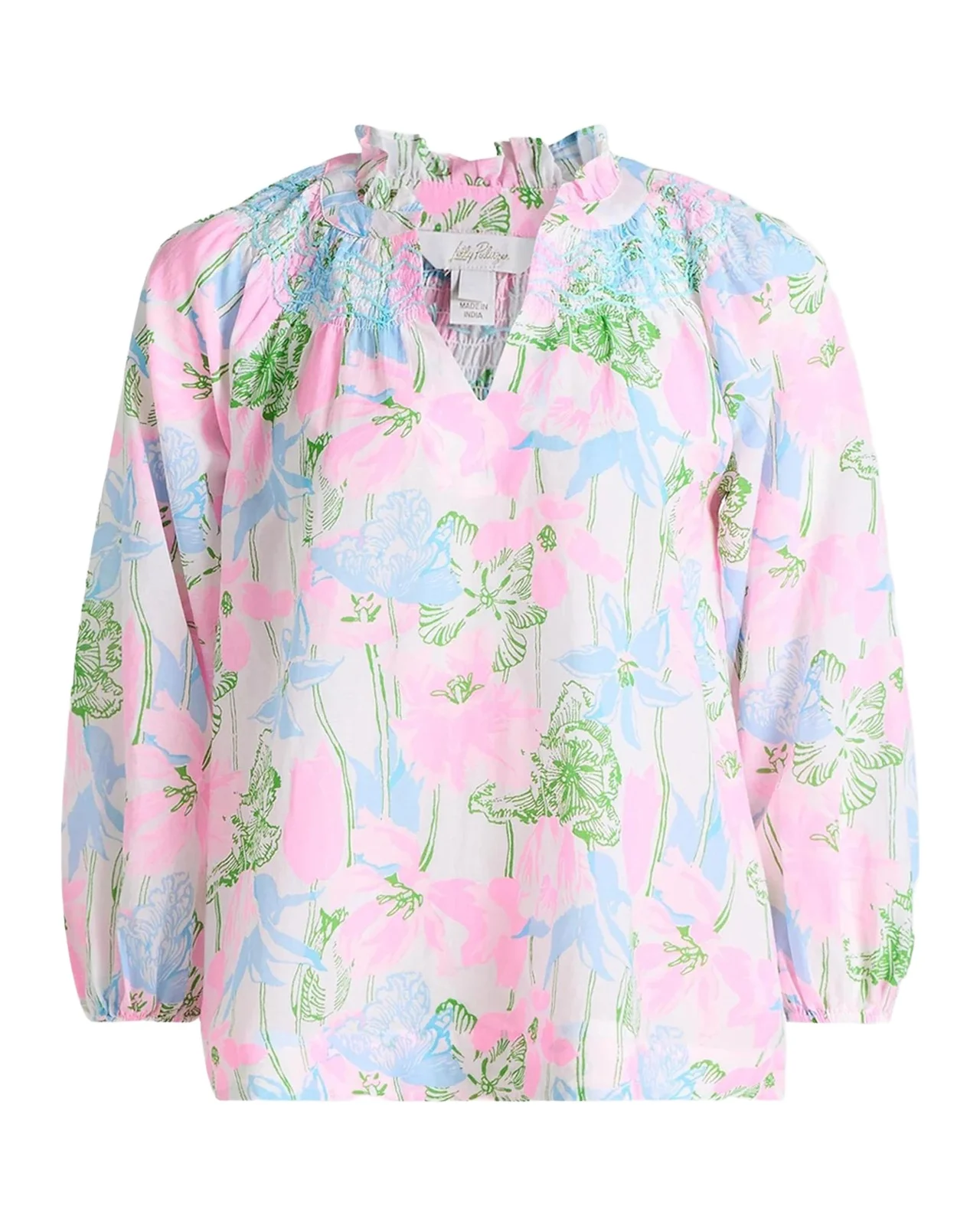 Lourdes Floral Cotton-Blend Blouse Lourdes Floral Cotton-Blend Blouse