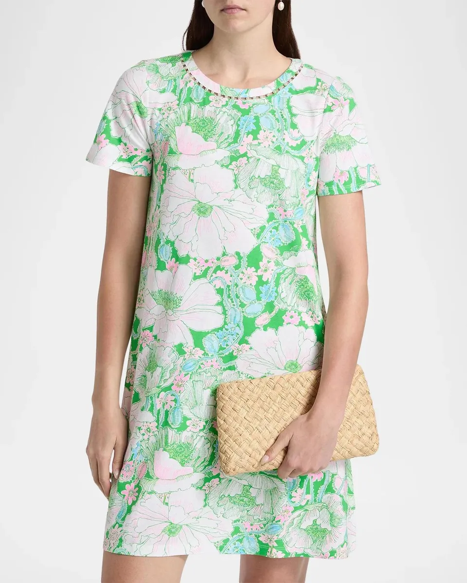 Lilly Pulitzer Floral Cotton Embellished Midi-Dress | Thumbnail 4